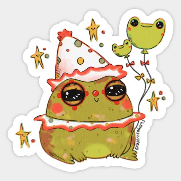 Clown Froggy Sticker by eraserheadarts